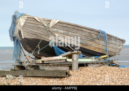 Vecchia barca, trattare, Kent, Inghilterra Foto Stock