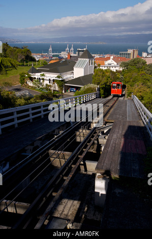 Wellington la funivia da Wellington Botanic Gardens, Wellington, Isola del nord, Nuova Zelanda. Foto Stock