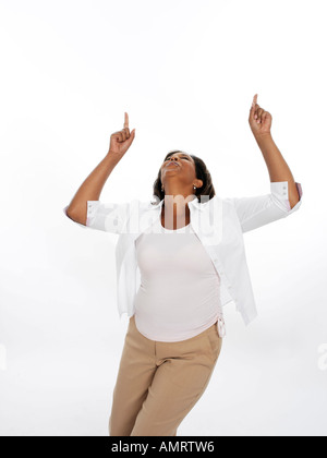 Happy Woman Dancing Foto Stock