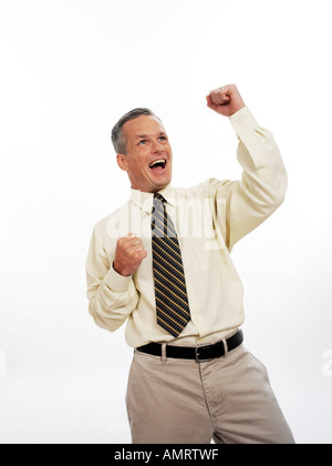 Uomo che incoraggia Foto Stock