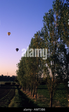 Mongolfiera su Caistor St Edmund, Norfolk, Inghilterra Foto Stock