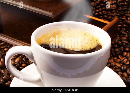 Bella tazzina di caffè, close-up Foto Stock