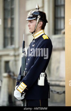 Royal Guard, Stoccolma Palace, Stadsholmen, Stoccolma, Svezia Foto Stock