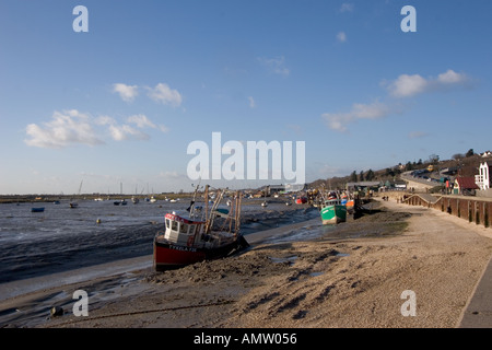 Leigh on Sea e River Thames Estuary a bassa marea Foto Stock