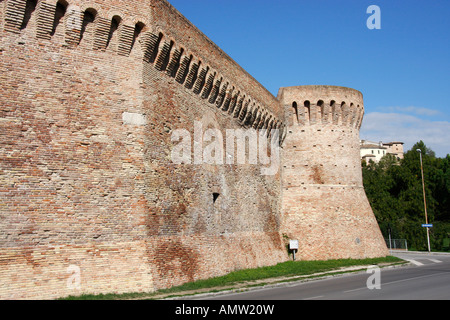 Una sezione medievale della città murata di Jesi.Le Marche Italia Foto Stock