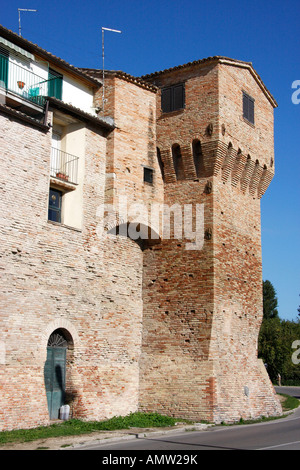 Una sezione medievale della città murata di Jesi.Le Marche Italia Foto Stock