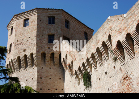 Una sezione medievale della città murata di Jesi.Le Marche Italia Foto Stock