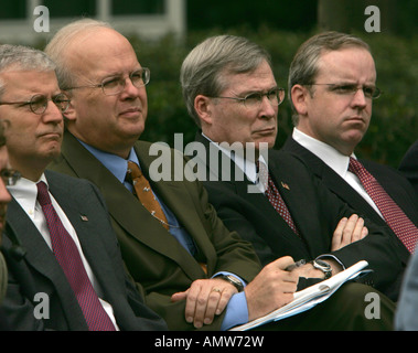 George Bush in occasione di una conferenza stampa presso il Giardino delle Rose della Casa Bianca del 11 ottobre 2006. Foto Stock