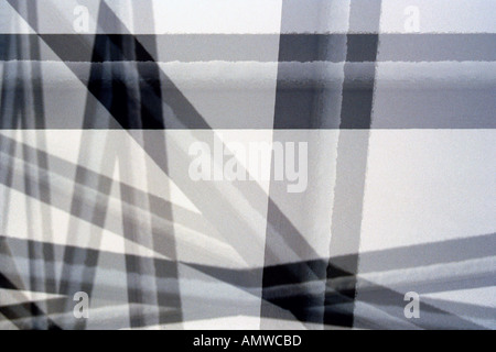 Più sovrapposto composizione della coperta di neve ringhiera. Foto Stock