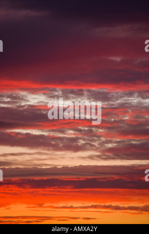 tramonto rosso Foto Stock