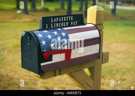 New Hampshire, stelle e strisce di Mailbox Foto Stock