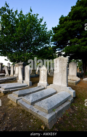 Tombe e lapidi nel cimitero Foto Stock