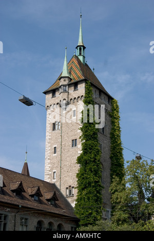 Vista del Museo nazionale svizzero di Zurigo, Svizzera Foto Stock