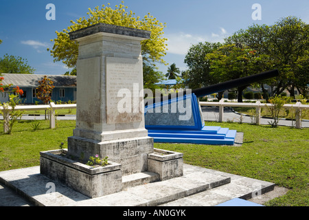 Maldive atollo di Addu Gan Memoriale di guerra in ex RAF e Base Navale Foto Stock