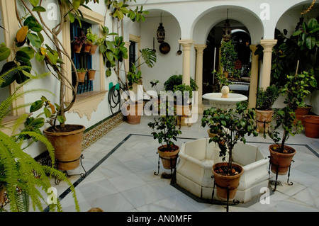 Spagna Andalusia Cordoba patio di un hotel nella città vecchia Foto Stock