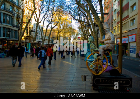 La Rambla Barcelona Spagna UE Foto Stock