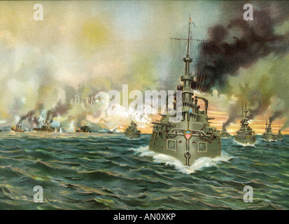 Battaglia di Santiago di Cuba, il 3 Luglio 1898 Foto Stock