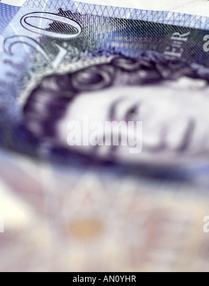 Ripresa macro di una ventina di pound nota Foto Stock