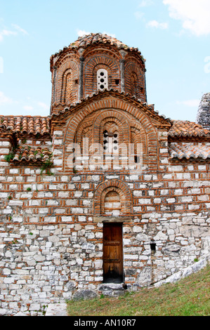 La Hagia Triada Chiesa. Berat tomaia cittadella antica città murata. L'Albania, Balcani, Europa. Foto Stock