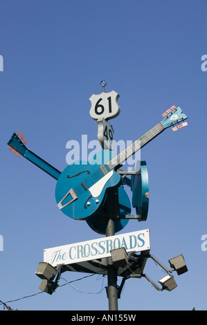 Stati Uniti d'America, Mississippi, Mississippi Delta, Clarksdale: crocevia di Blues autostrade 49 & 61 Foto Stock