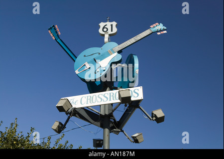 Stati Uniti d'America, Mississippi, Mississippi Delta, Clarksdale: crocevia di Blues autostrade 49 & 61 Foto Stock