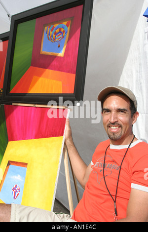 Miami Beach Florida, 73rd Street e Collins Avenue, Miami Beach, sabbia, surf, Festival of the Arts, venditore venditori venditori venditori, bancarelle stand commerciante Foto Stock