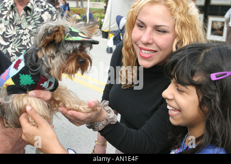 Miami Beach Florida, 73rd Street e Collins Avenue, Miami Beach, sabbia, surf, Festival of the Arts, venditore venditori venditori venditori, bancarelle stand commerciante Foto Stock