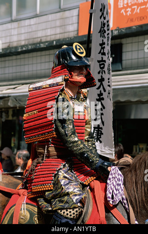 Giappone, Kanagawa, Odawara, Giapponese Warriors processione Festival Foto Stock