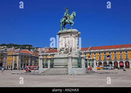 Praco fare Commercio, Statua del Re Jose io Foto Stock