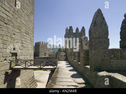 Il Portogallo, Costa Verde Minho distretto, Guimaraes Castello, Castelo de Guimarães Foto Stock