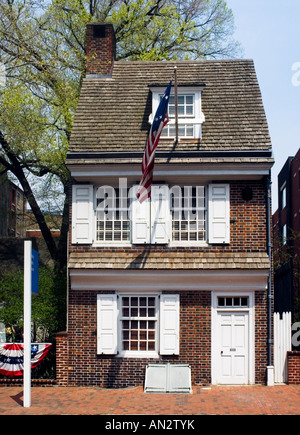 Home di Besty Ross maker della prima bandiera americana Betsy Ross House Santuario Nazionale 239 Arch St Philadelphia PA Foto Stock