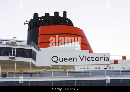 Cunard. camicia più recente della regina Victoria a Southampton Cruise Center nel Regno Unito Foto Stock