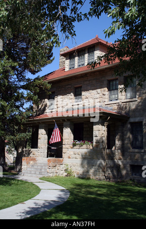 Storico degli ufficiali di fila, Fort Yellowstone, Mammoth Hot Springs, il Parco Nazionale di Yellowstone Foto Stock