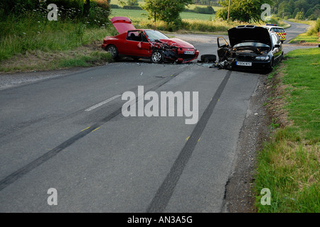 Pic martin phelps 27 06 06 corsham crash tra Bradford on Avon e corsham martedì 8pm Foto Stock