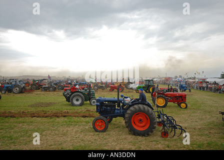 Pic martin phelps 25 06 06 hullavington sfida del trattore 2 000 trattori dispari lavorando in un campo Foto Stock