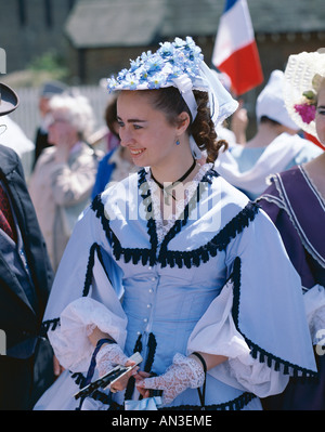 Dickens' Festival / persone vestite in costume, Rochester, Kent, Inghilterra Foto Stock