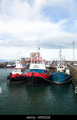 Barche da pesca ormeggiate nel porto a Troon in Scozia UK Foto Stock