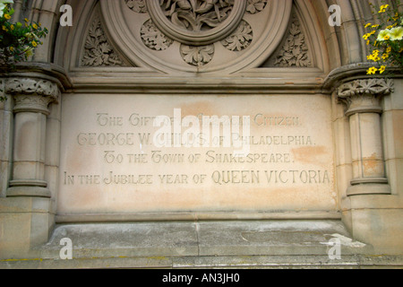 Il monumento americano su Rother Street Stratford upon Avon Regno Unito Foto Stock