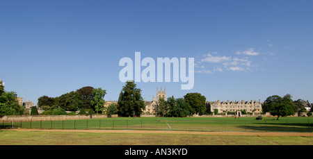 Panorama di Merton College di Oxford dalla Chiesa di Cristo Prato Foto Stock