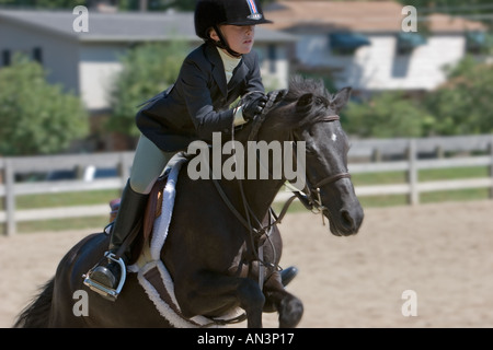 Grosse Pointe Woods Michigan bambini in grosse Pointe Hunt Club s Pony Visualizza Foto Stock