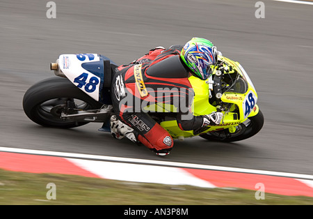 British Superbike Racer a Brands Hatch Foto Stock