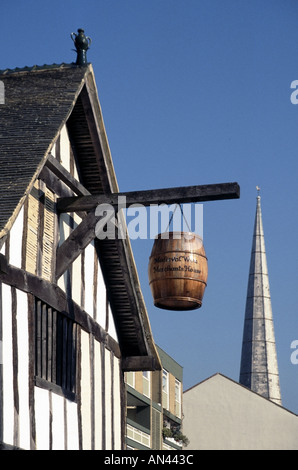 Città di Southampton parte della struttura di legno residence uno dei primissimi superstite case di mercanti in Inghilterra Foto Stock
