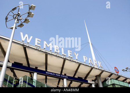 Wembley Park Tube Station per lo stadio di Wembley a Londra. Foto Stock