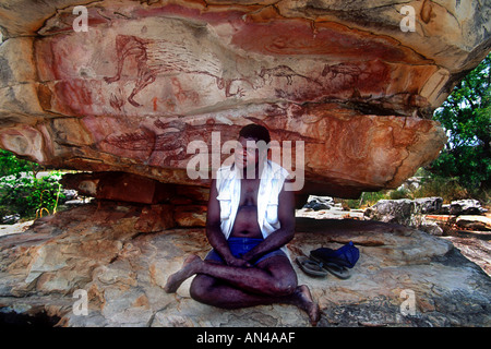 Novembre 1995 Darwin Territorio del Nord Australia Manyalaluk la comunità aborigena Foto Stock