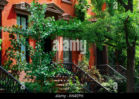 Case nel Greenwich Village di New York City Foto Stock