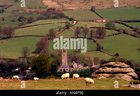 Widecombe in moro, Dartmoor REGNO UNITO Foto Stock