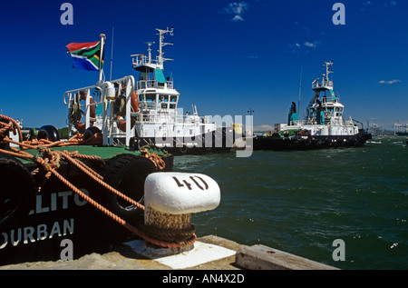 Vista del dock di Durban, Sud Africa Foto Stock