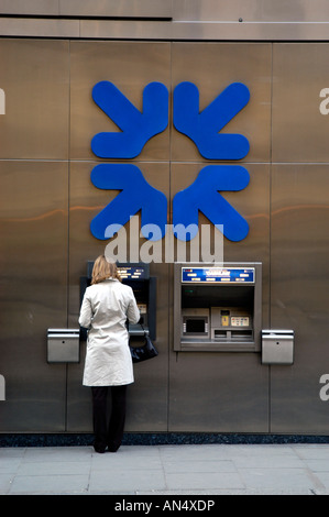 RBS bancomat a Londra England Regno Unito Foto Stock