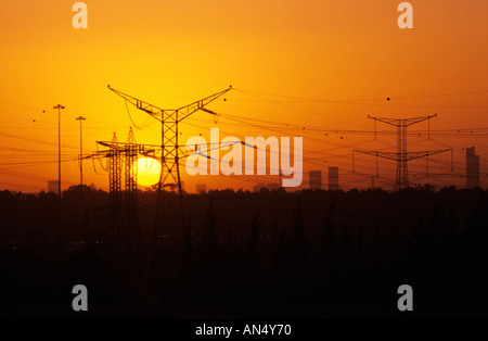 Tramonto a Tel Aviv Israele Foto Stock