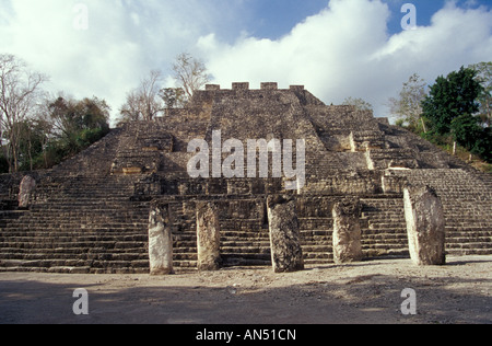 La struttura II la grande piramide presso le rovine maya di Calakmul, Campeche, Messico Foto Stock